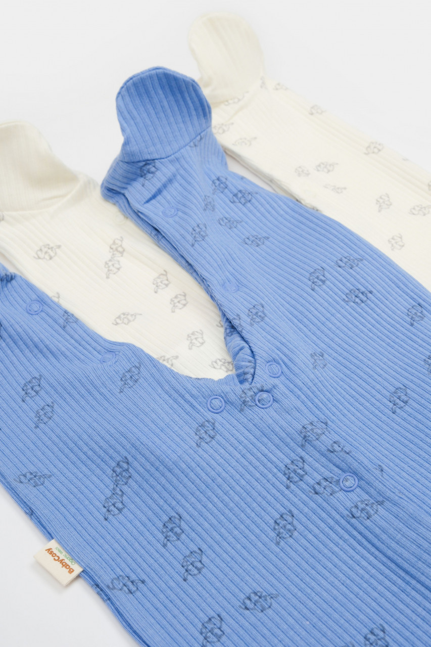 Set 2 salopete lungi Printed, BabyCosy, 50% modal+50% bumbac - imagine 4