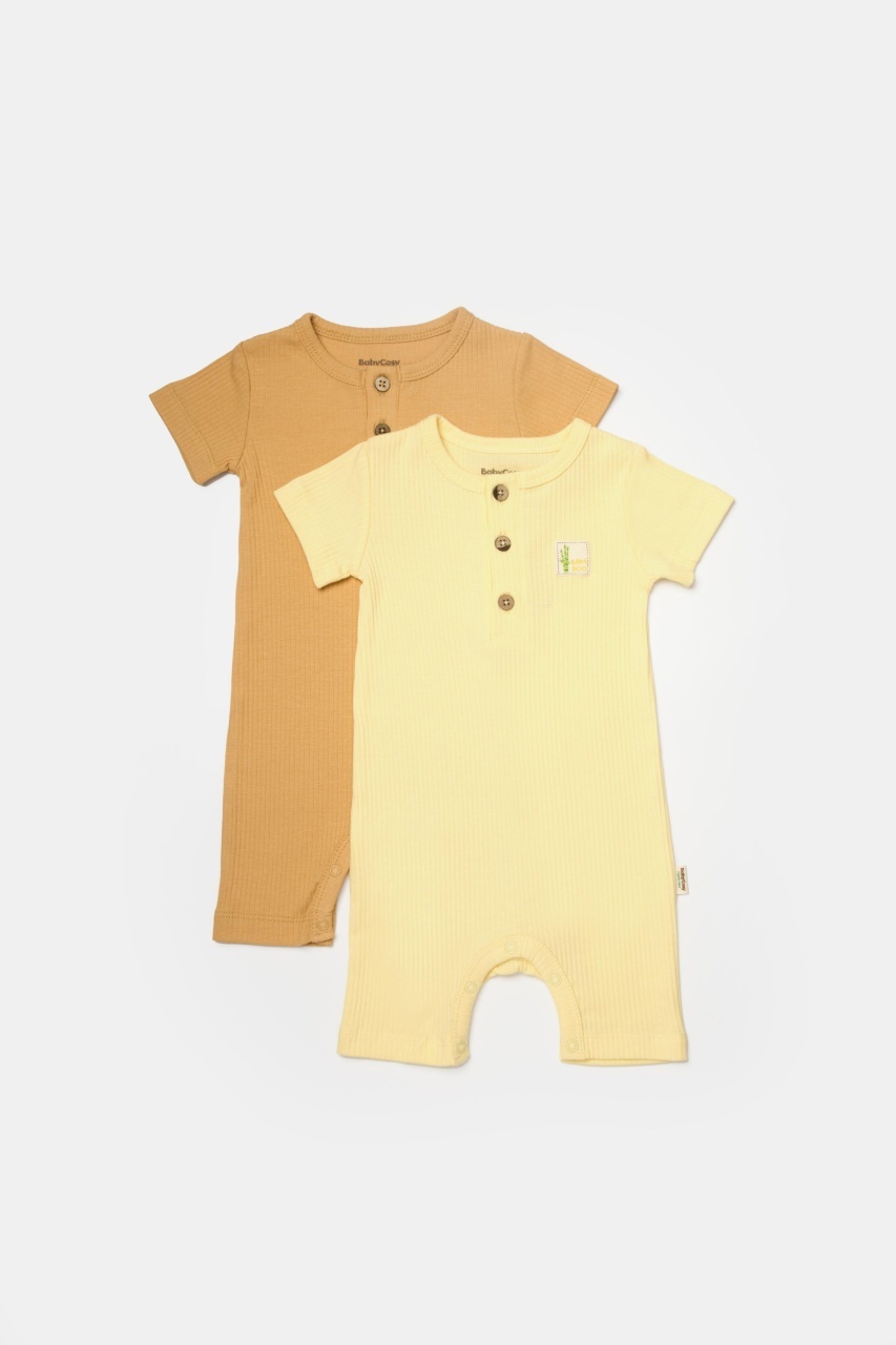 Set 2 salopete scurte Bamboo, BabyCosy, 50%bumbac+50% bambus - imagine 9
