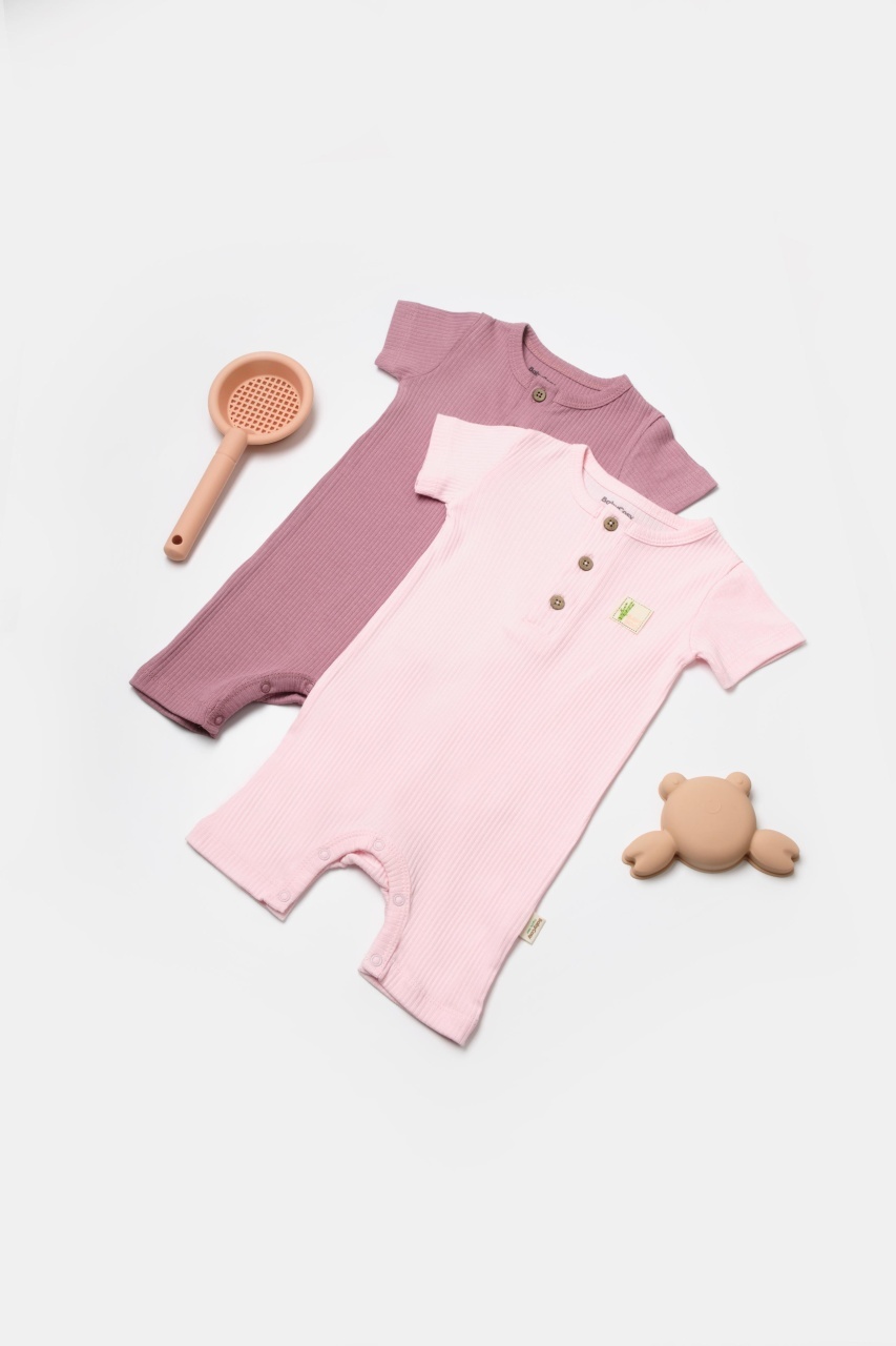 Set 2 salopete scurte Bamboo, BabyCosy, 50%bumbac+50% bambus - imagine 13