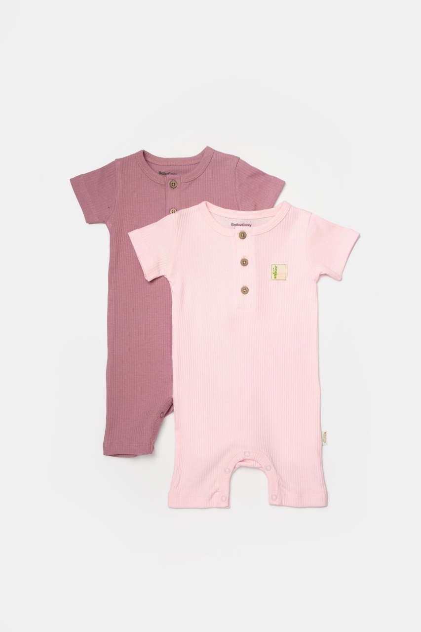 Set 2 salopete scurte Bamboo, BabyCosy, 50%bumbac+50% bambus - imagine 15