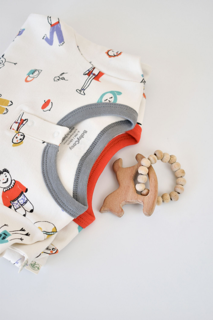 Set 2 salopetele cu maneca lunga si pantaloni lungi - 100%bumbac organic - imagine 19