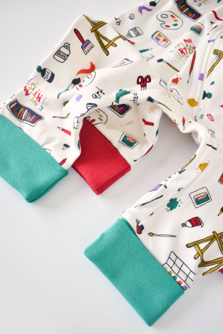 Set 2 salopetele cu maneca lunga si pantaloni lungi cu fermoar - 100%bumbac organic - BabyCosy - imagine 16