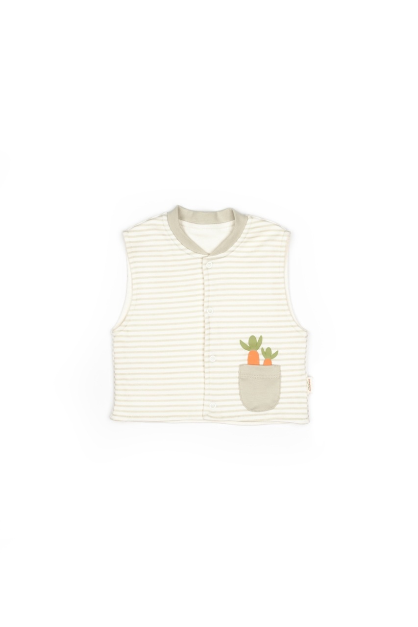 Set 3 piese: body, pantalon si vesta Rabbit, 100% bumbac organic, BabyCosy - imagine 3