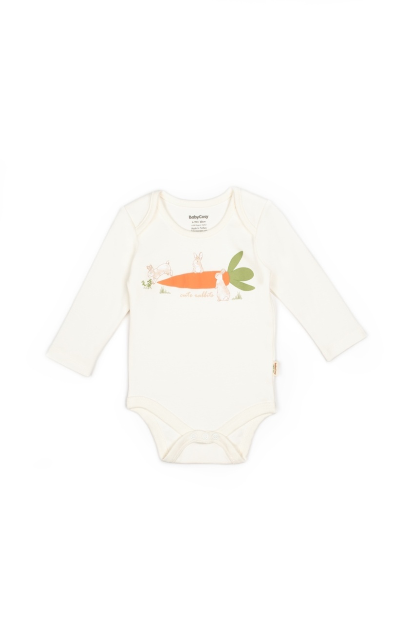 Set 3 piese: body, pantalon si vesta Rabbit, 100% bumbac organic, BabyCosy - imagine 4