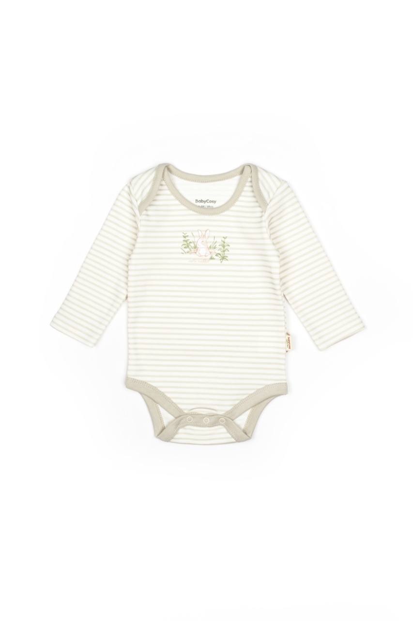 Set 3 piese:body, pantaloni si baveta Rabbit, BabyCosy, 100% bumbac - imagine 2