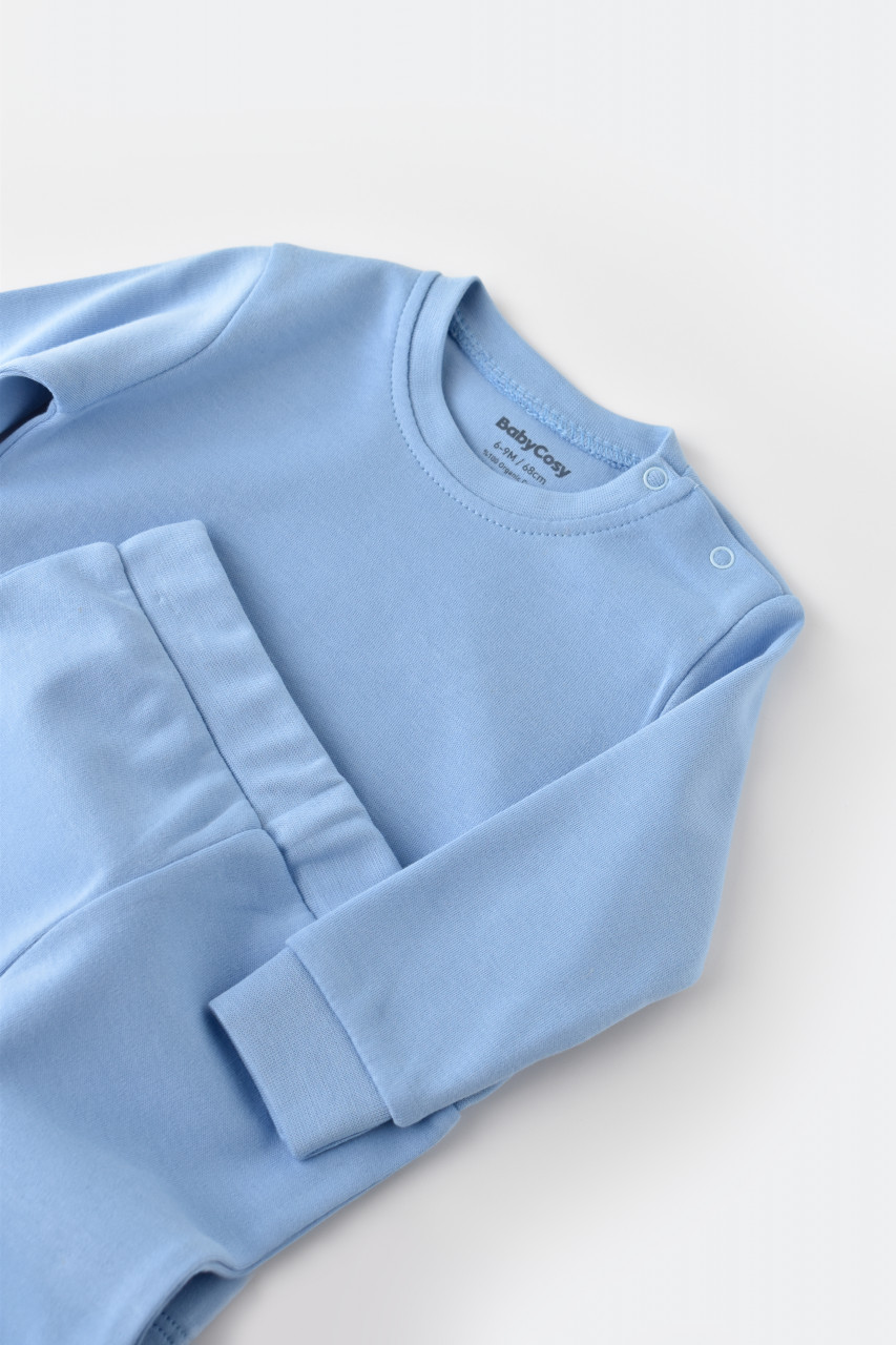 Set bluzita cu maneca lunga si pantaloni lungi - bumbac organic 100% - imagine 2