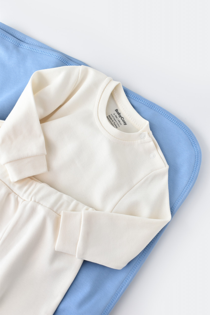 Set bluzita cu maneca lunga si pantaloni lungi - bumbac organic 100% - imagine 31