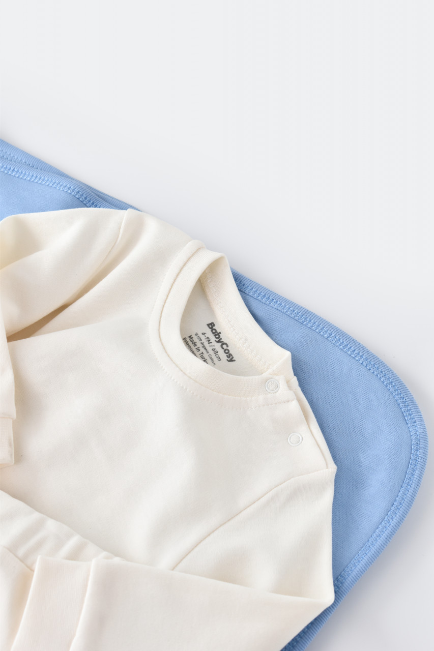 Set bluzita cu maneca lunga si pantaloni lungi - bumbac organic 100% - imagine 33