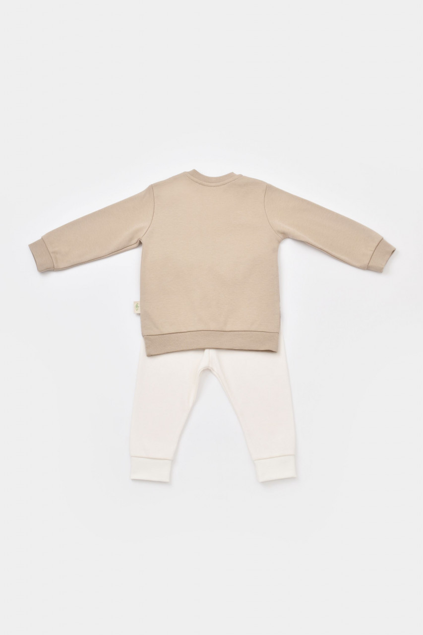 Set bluzita cu maneca lunga si pantaloni lungi cu buline Girafa, BabyCosy, 100% bumbac organic - imagine 12