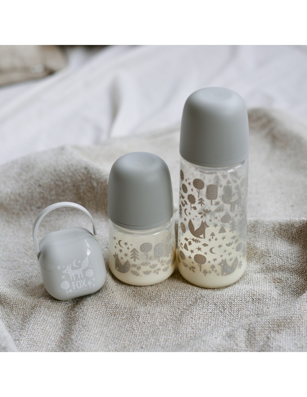 Set Cadou biberon 150 ml + biberon 270 ml + suzetă + lănțișor suzetă Fox, Suavinex - imagine 6