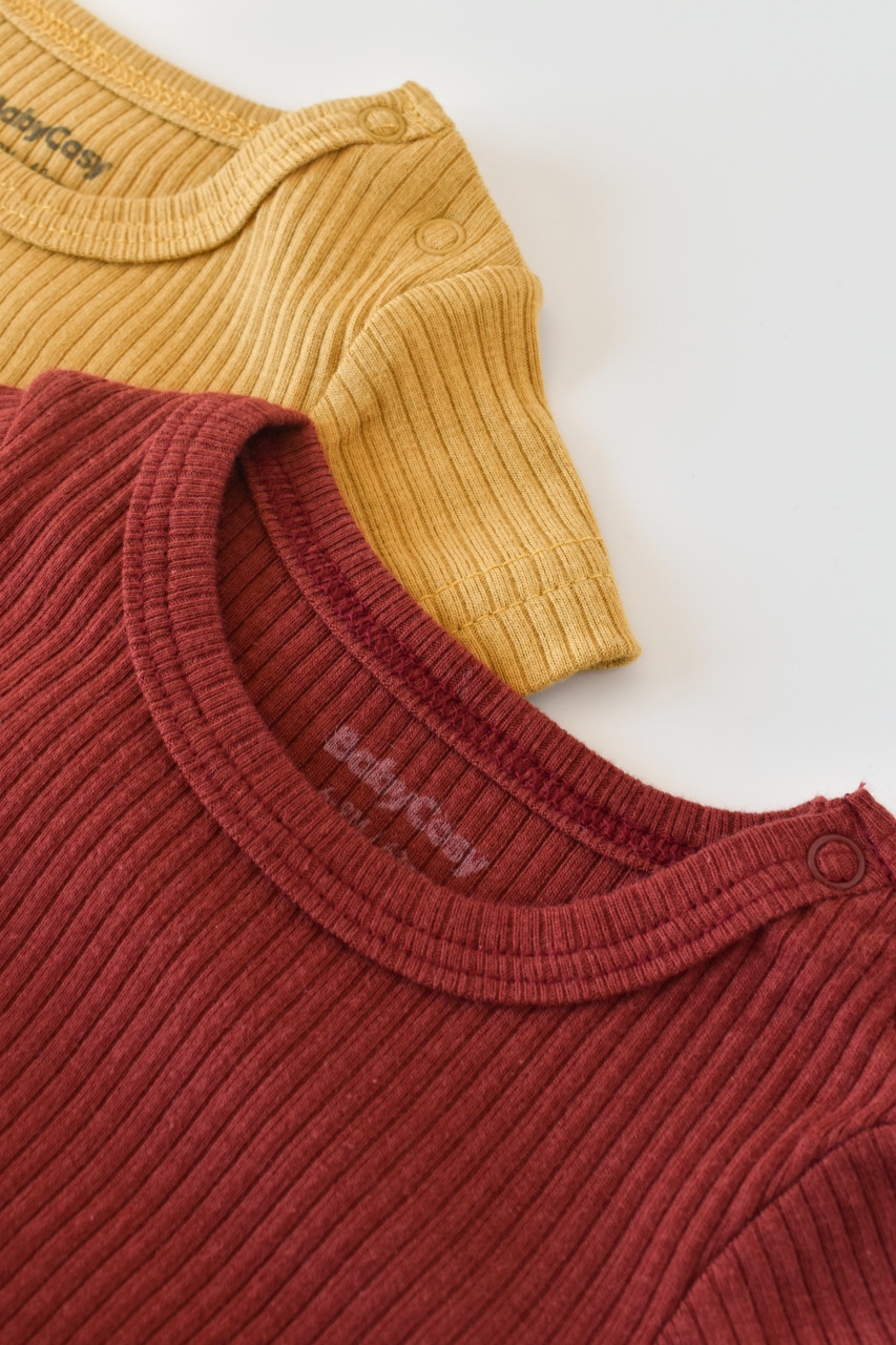 Set de 2 salopetele cu maneca scurta din bumbac organic si modal - BabyCosy - imagine 8