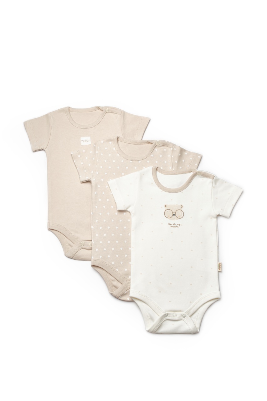 Set de 3 body TeddyBear, BabyCosy, 100% bumbac - imagine 3