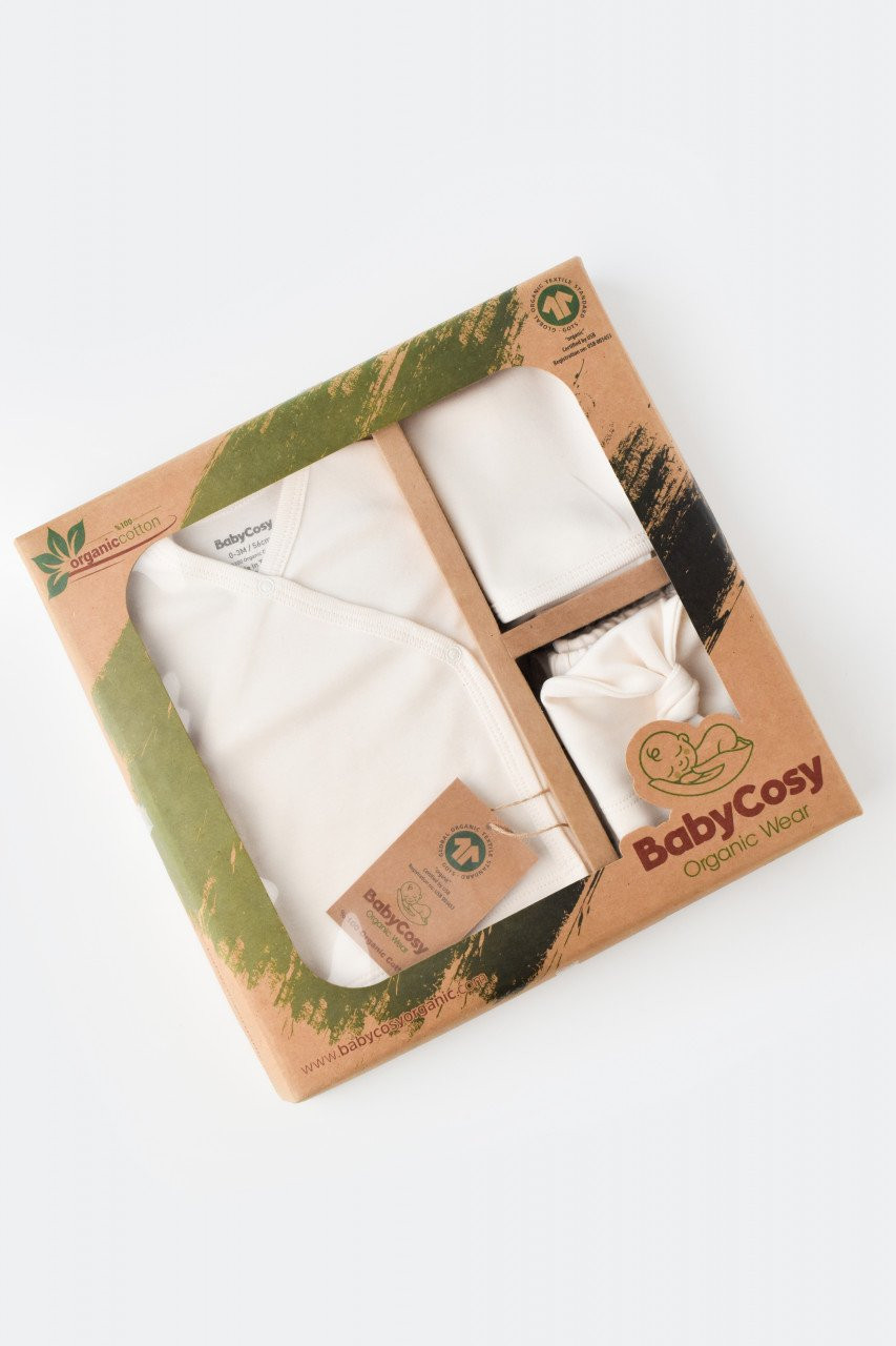 Set de 5 piese pentru nou nascut - 100% bumbac organic - BabyCosy - imagine 42