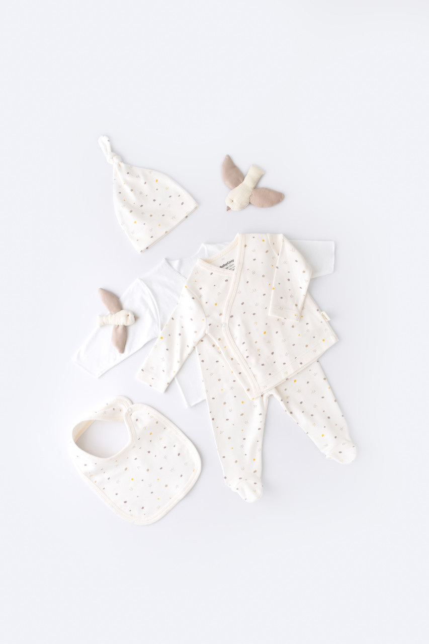 Set de 5 piese pentru nou nascut - 100% bumbac organic - BabyCosy - imagine 32