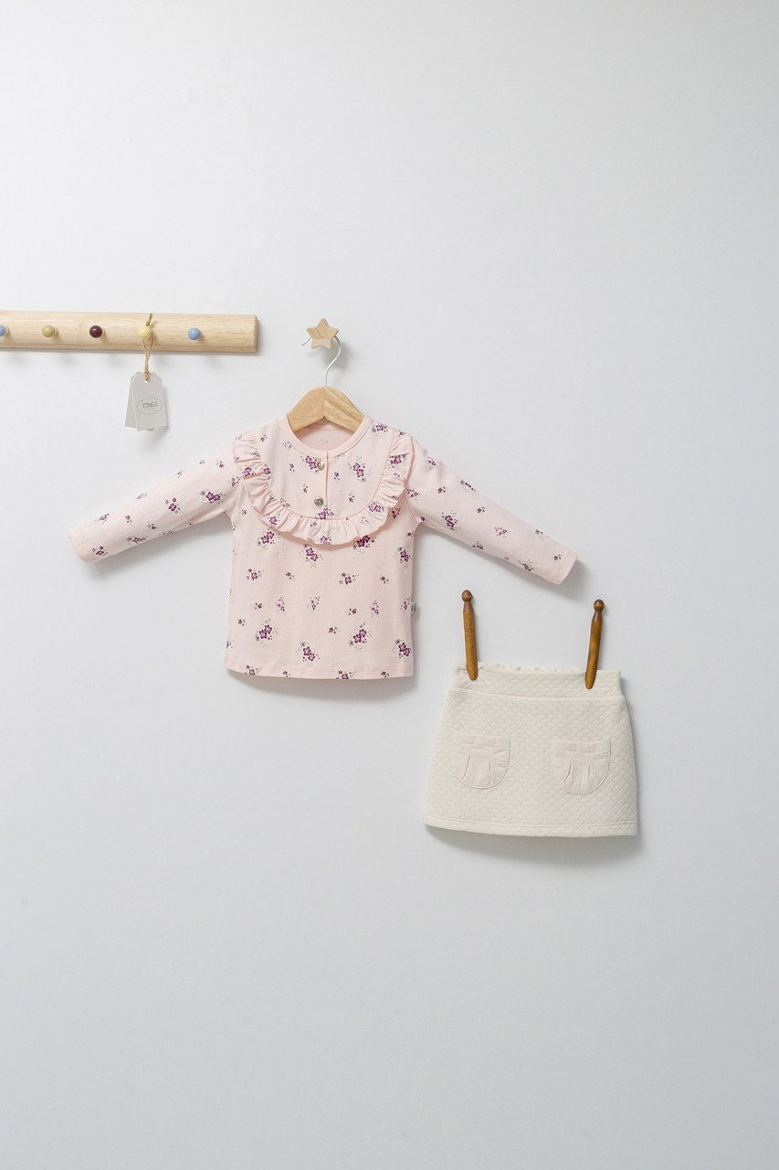Set elegant cu fustita si bluzita pentru bebelusi Paris Love, Tongs baby - imagine 2