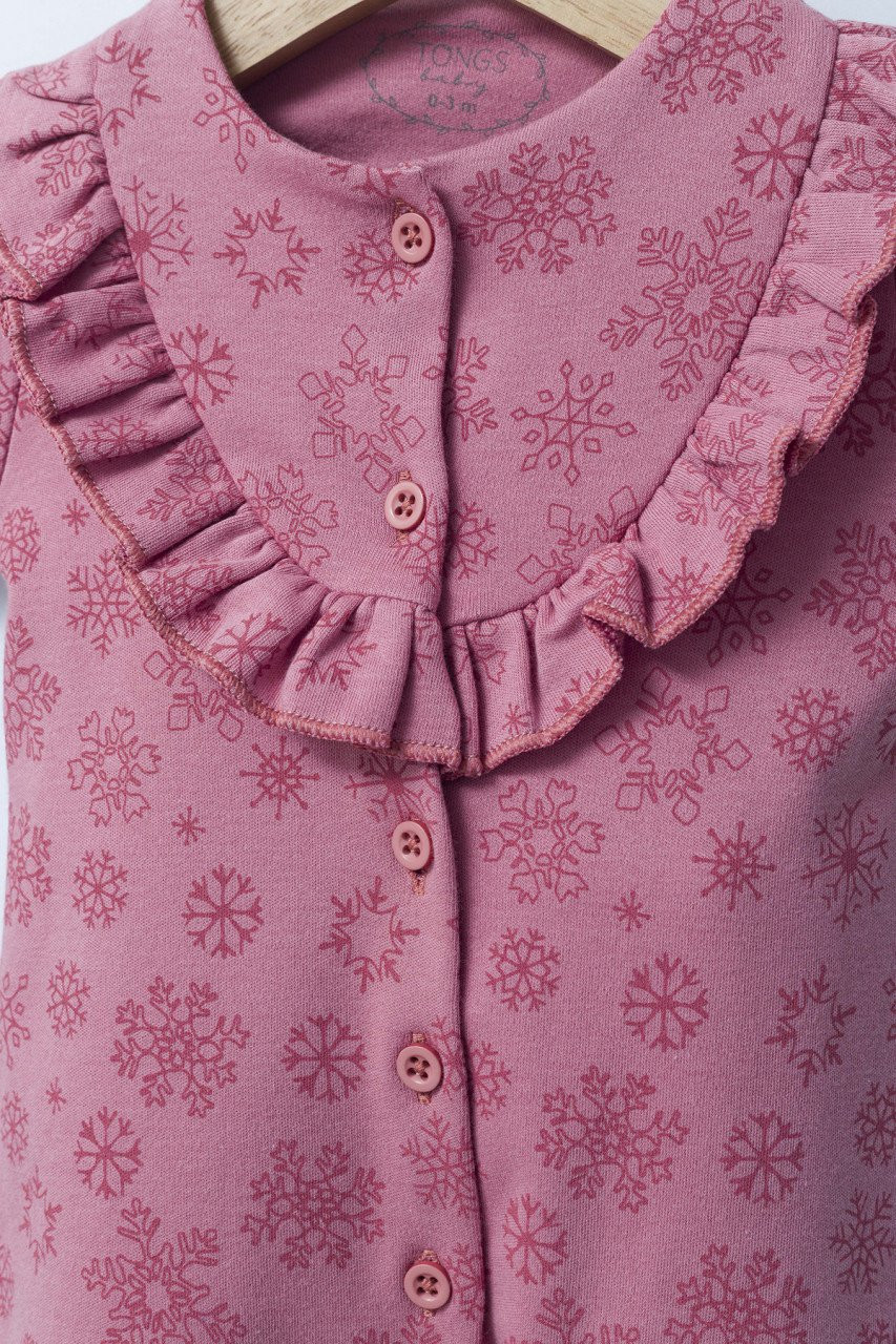 Set salopeta cu caciulita cu volanas pentru bebelusi Ballon, Tongs baby - imagine 3