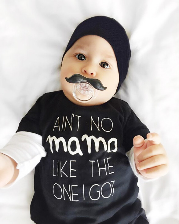 Tricou copii negru "Ain't No Mama" - imagine 3