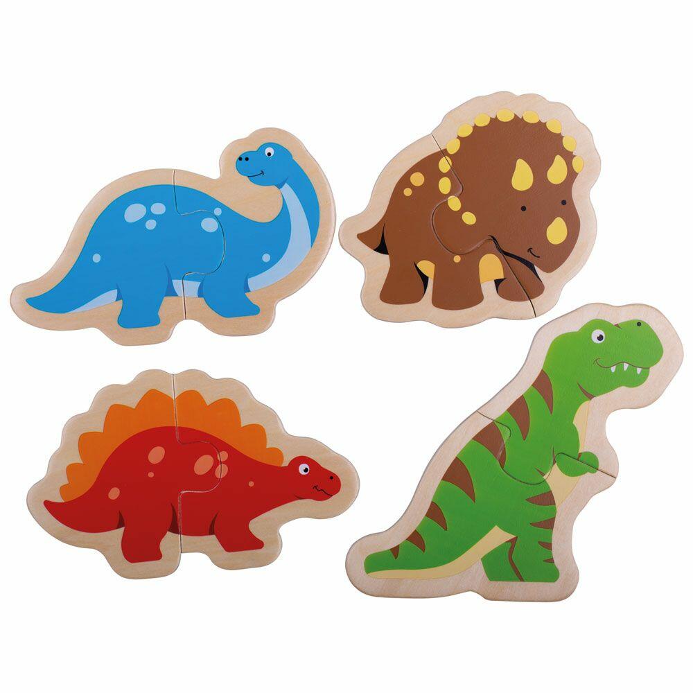 Puzzle din lemn - Dinozauri BIGJIGS Toys