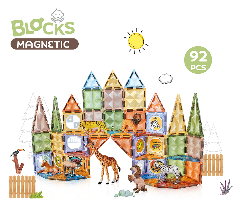 Joc magnetic Diamond La Zoo - 92 piese (7.5 cm) - imagine 4