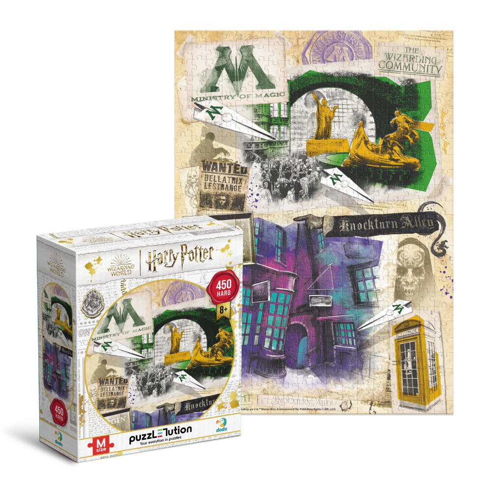 Puzzle Harry Potter - Ministerul Magiei & Aleea Nocturn (450 piese) - imagine 3