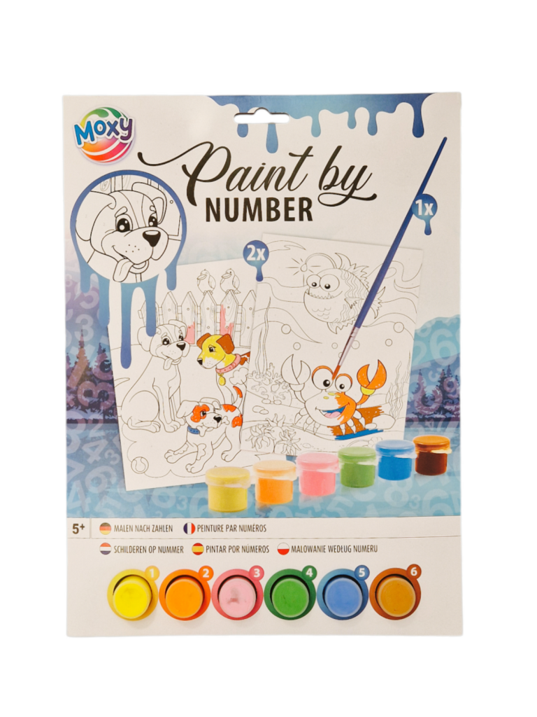 Set pictura pe numere - Catelusi & lumea acvatica Moxy