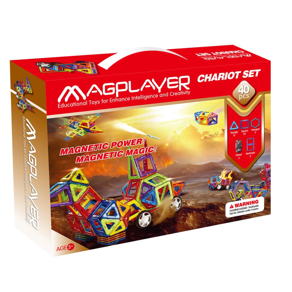 Joc de constructie magnetic - 40 piese MAGPLAYER