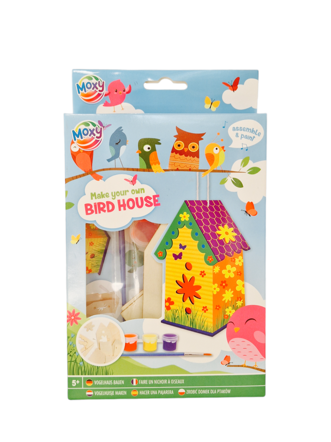 Mini casuta pasarilor cu floricele Moxy