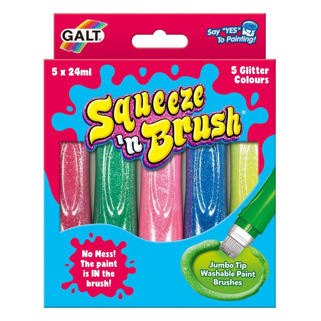 Squeeze'n Brush - 5 culori cu sclipici Galt