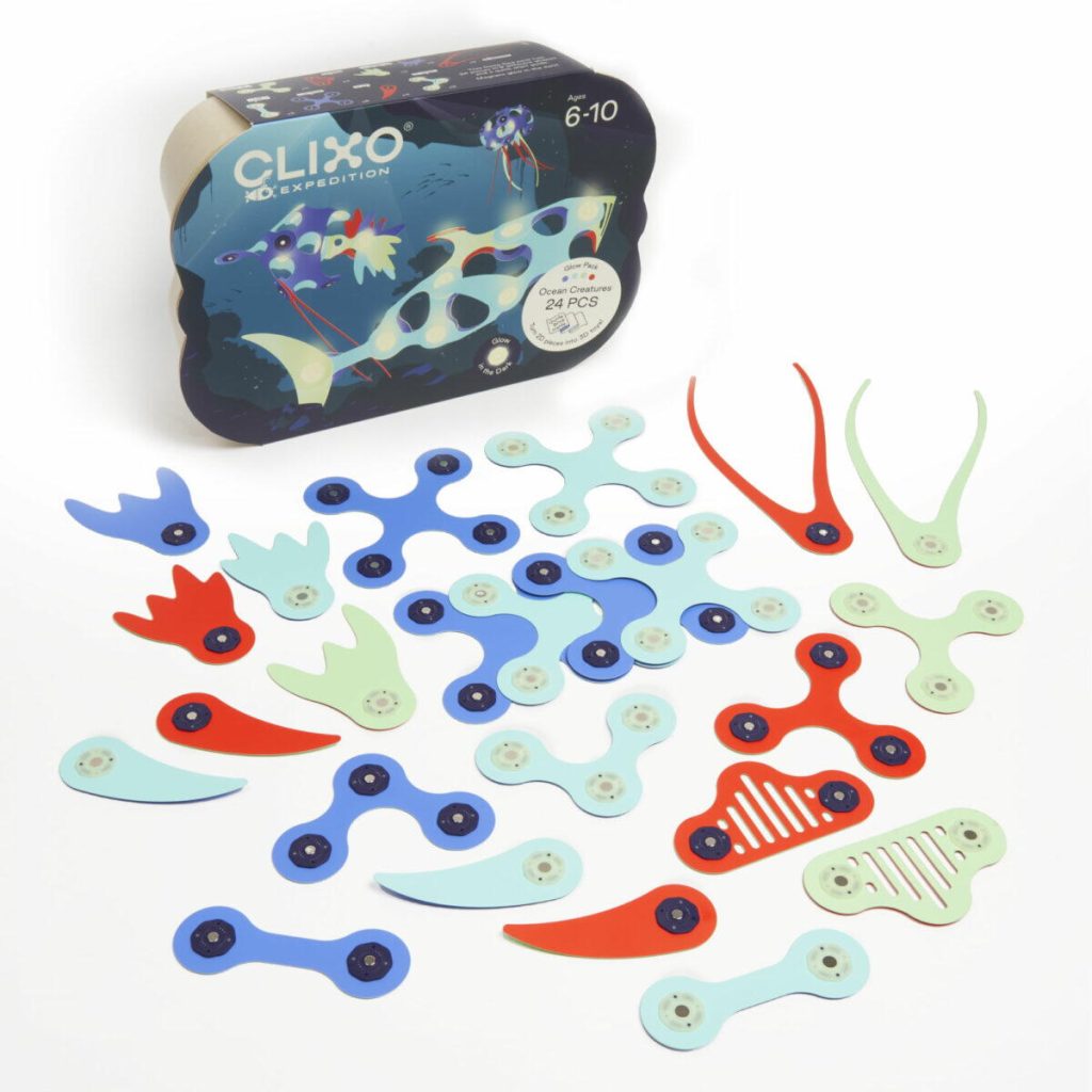 Clixo® joc magnetic de construit - Animalute marine ( 24 piese) Clixo
