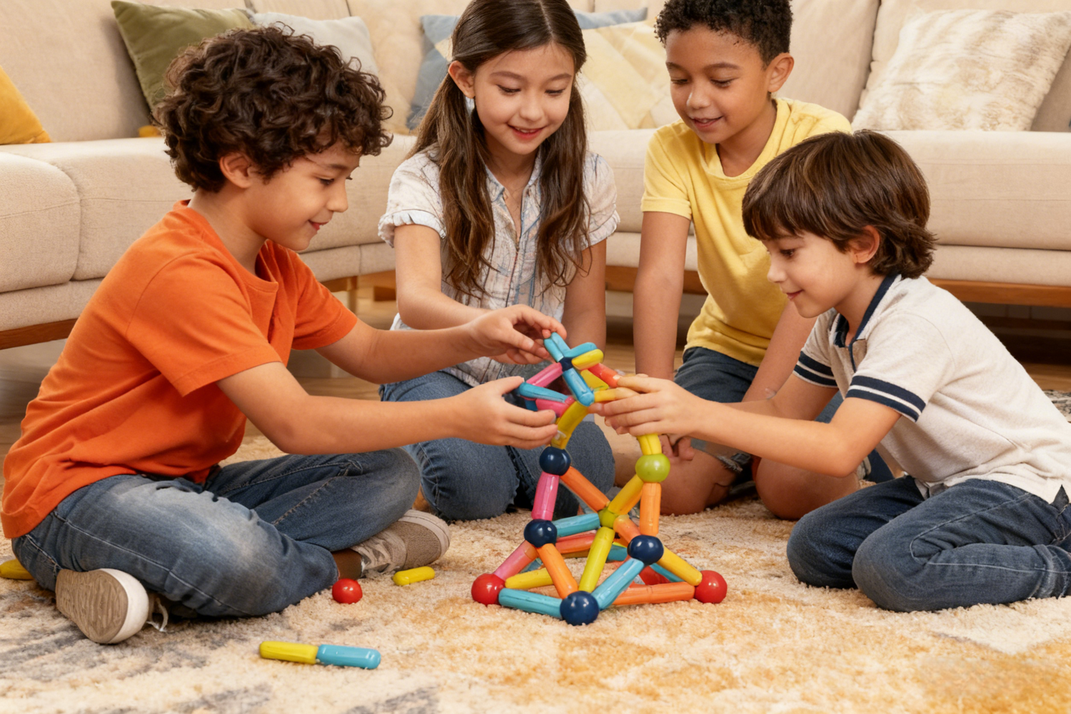 Set de constructie magnetic - Forme 3D (42 piese) - imagine 5