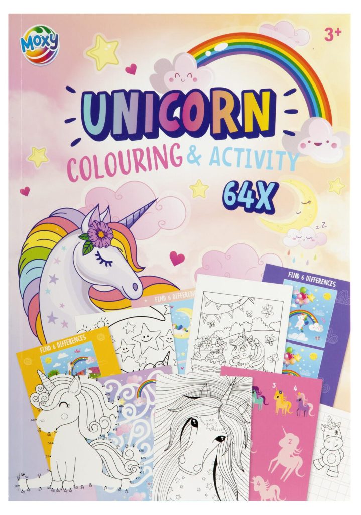 Carte de colorat cu activitati - Unicorn Moxy