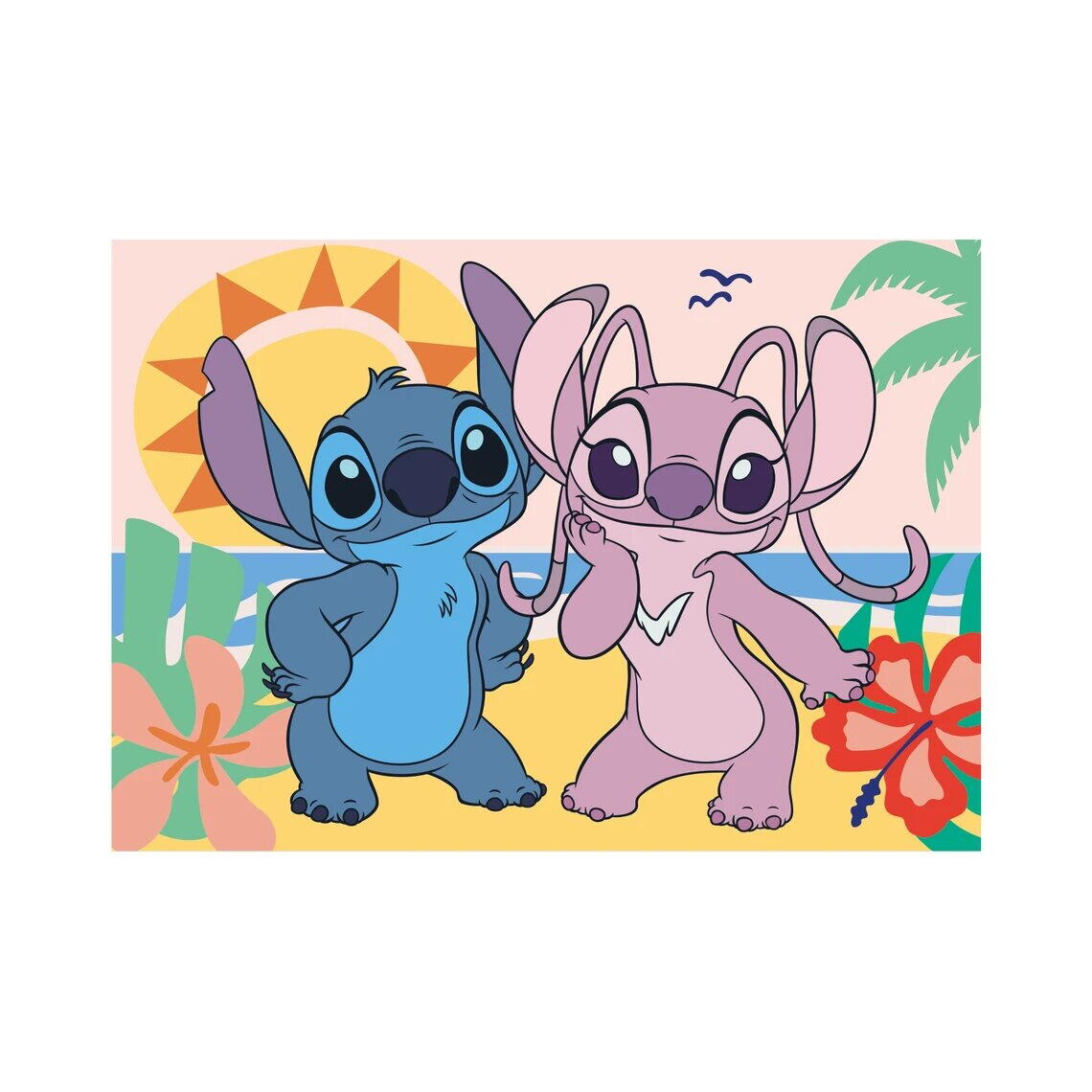 Puzzle XL - Stitch si Angel la plaja (100 piese) - imagine 3