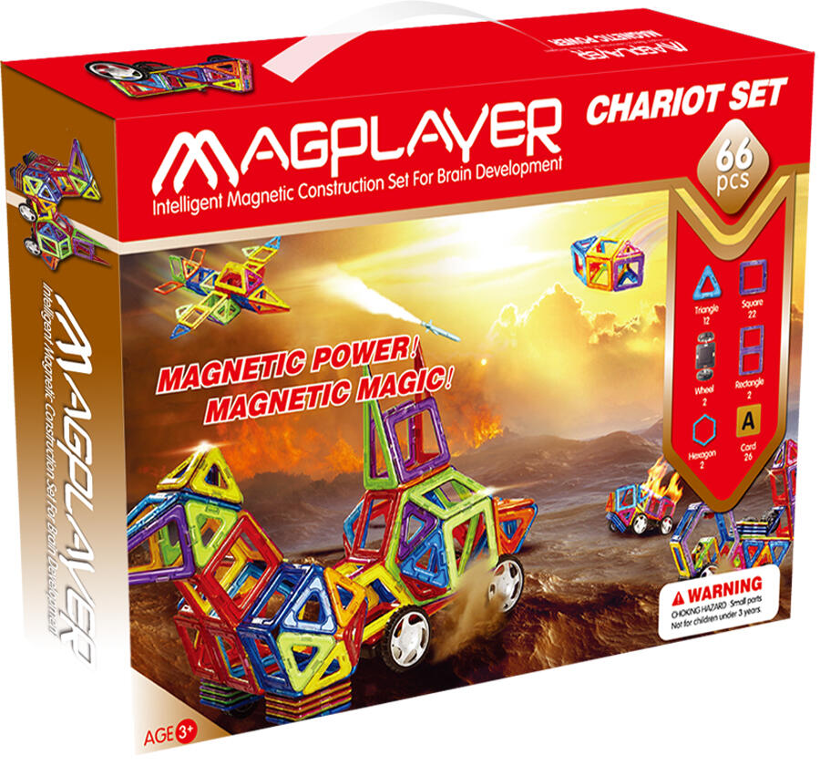 Set de constructie magnetic - 66 piese MAGPLAYER