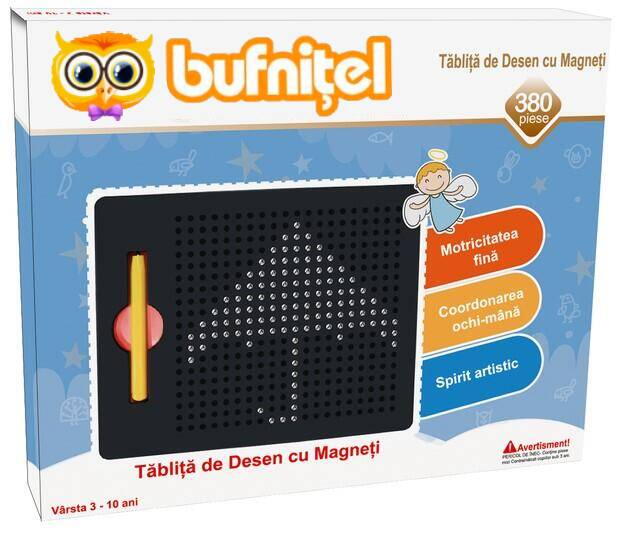 Tablita de desen cu magneti - 380 piese Bufnitel