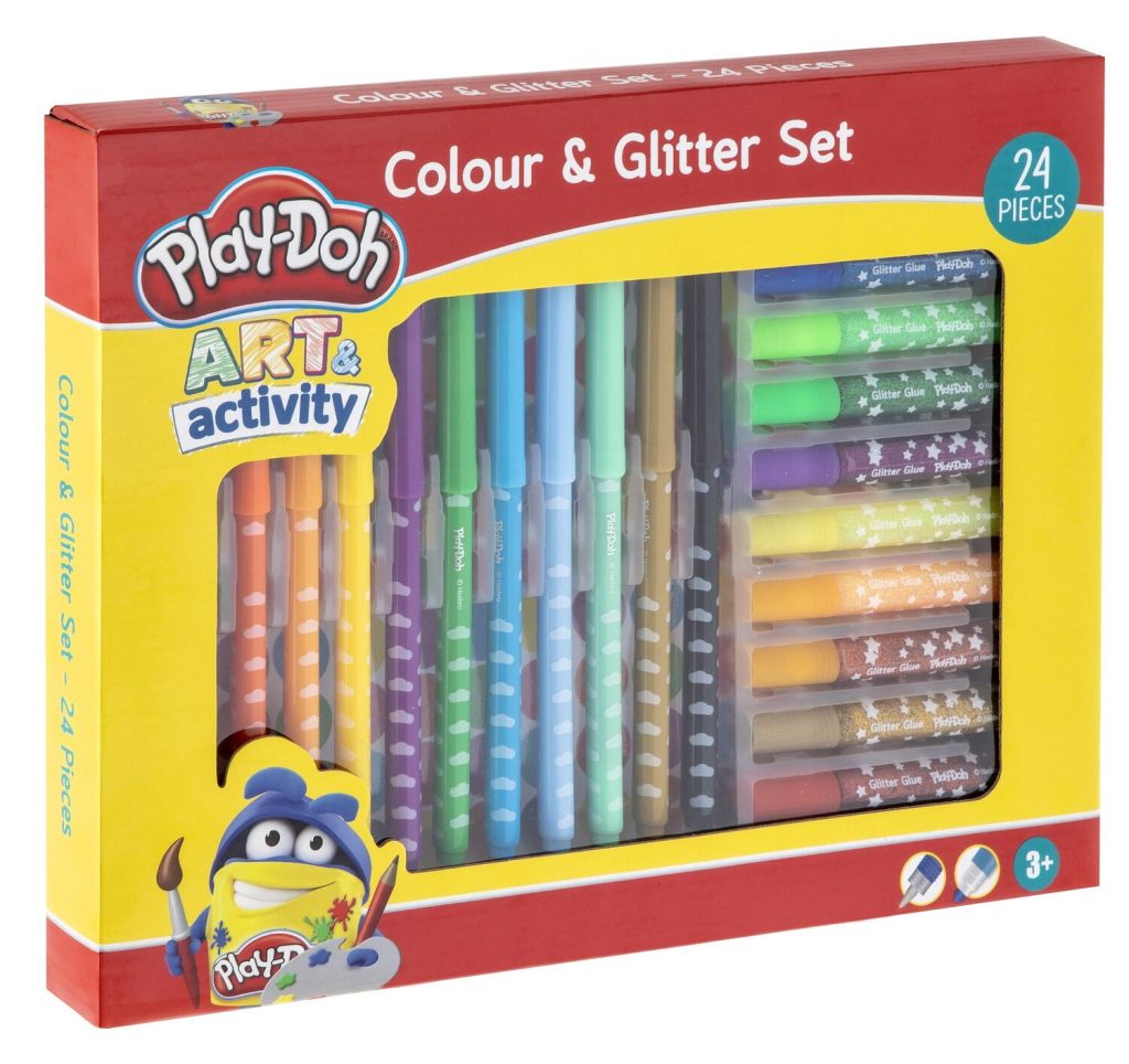 Set carioci si lipici cu sclipici Play-Doh