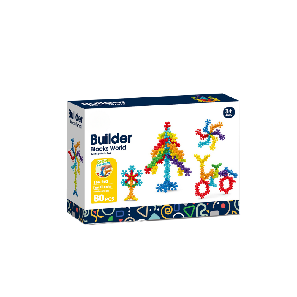 Joc de constructie STEAM - Floricele colorate (80 piese) Bufnitel