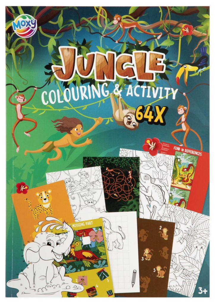 Carte de colorat cu activitati - Jungla Moxy