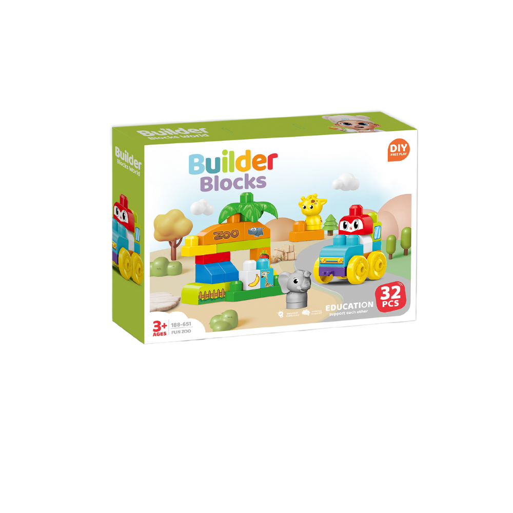 Set de constructie STEAM - Zoo distractiva (32 piese) Bufnitel