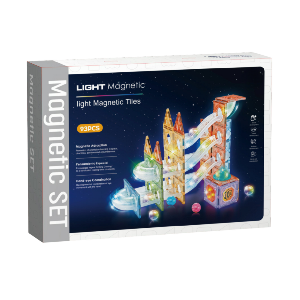 Labirint magnetic Diamond cu lumini -  93 piese (7.5 cm) Bufnitel