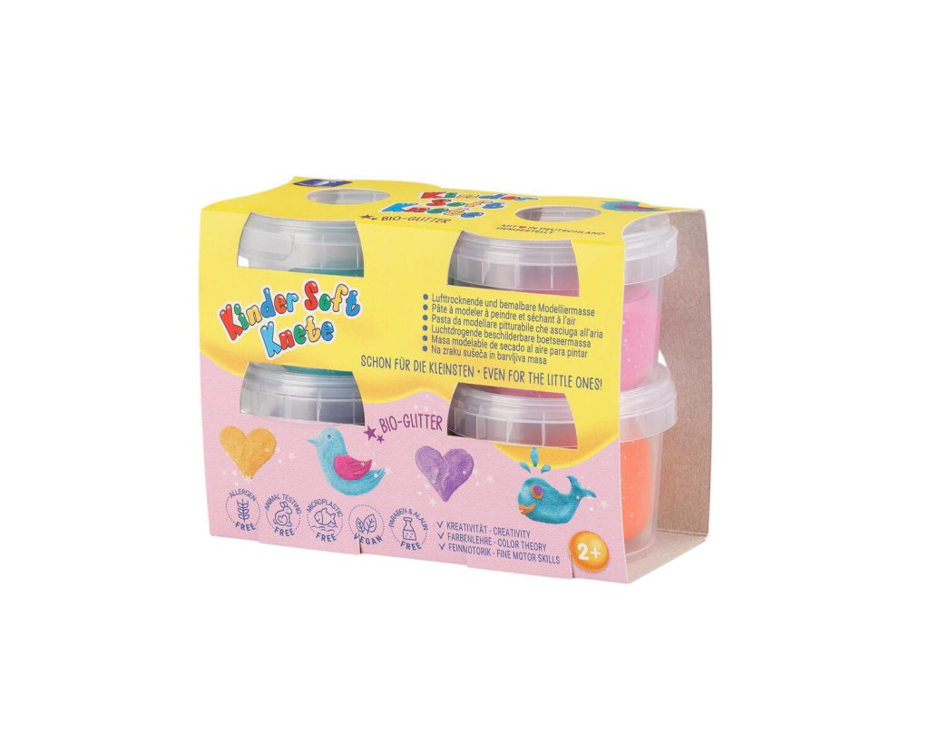Plastilina non-toxica Kinder cu sclipici FEUCHTMANN