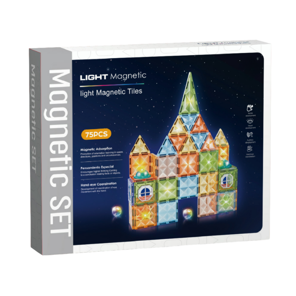 Joc magnetic Diamond cu lumini  - 73 piese (7.5 cm) Bufnitel
