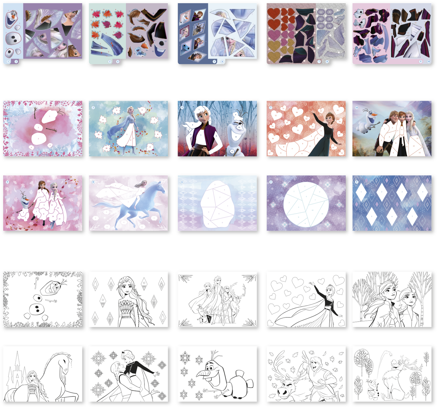 Carte de colorat & abtibilduri cu numere - Frozen - imagine 3