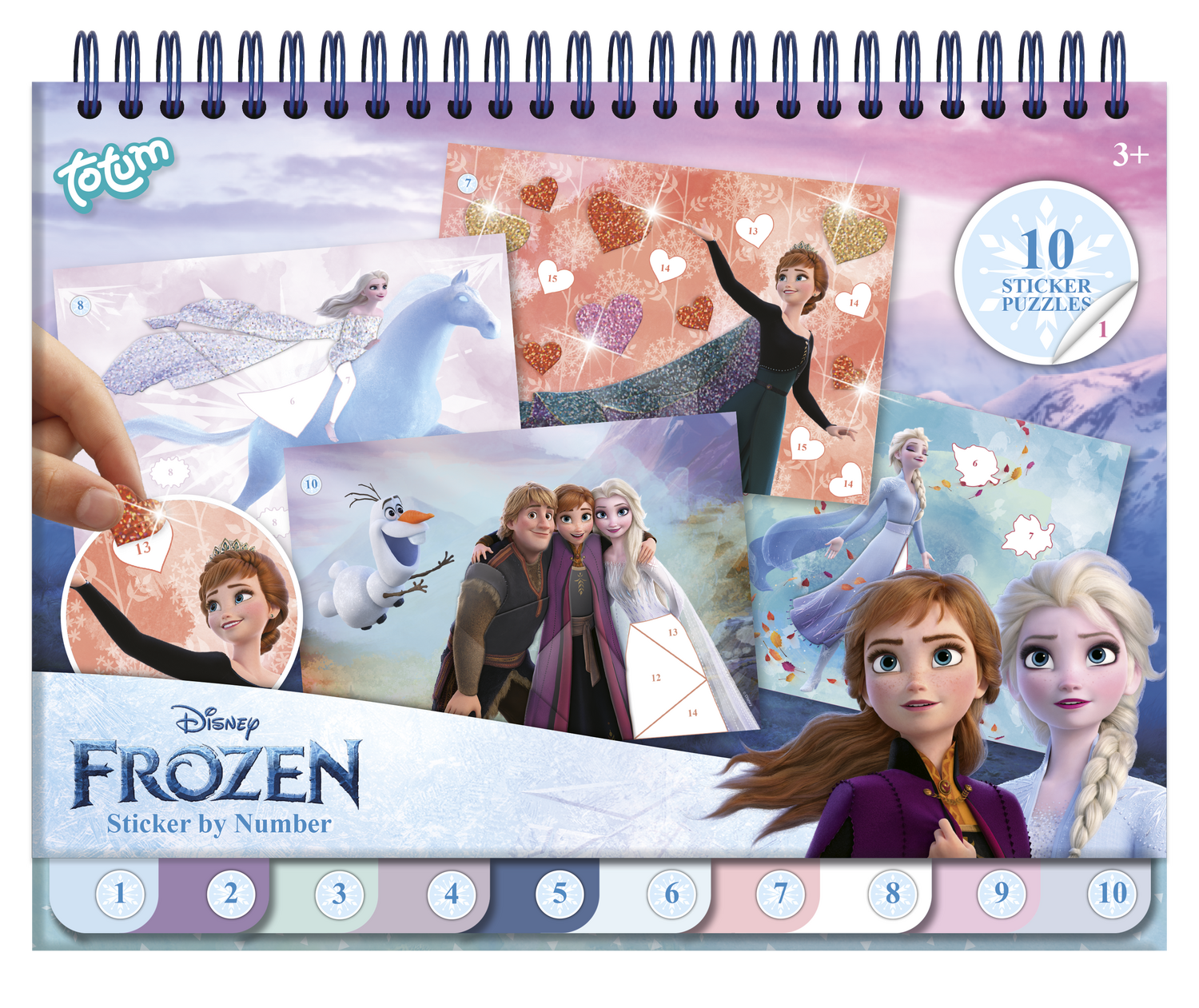 Carte de colorat & abtibilduri cu numere - Frozen Totum