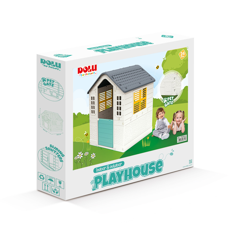 Casuta copii cu usa pentru animale pastel - imagine 3