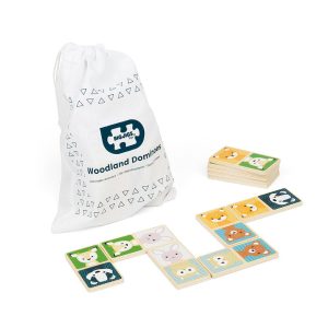Domino din lemn - Animalute din padure (pastel) BIGJIGS Toys