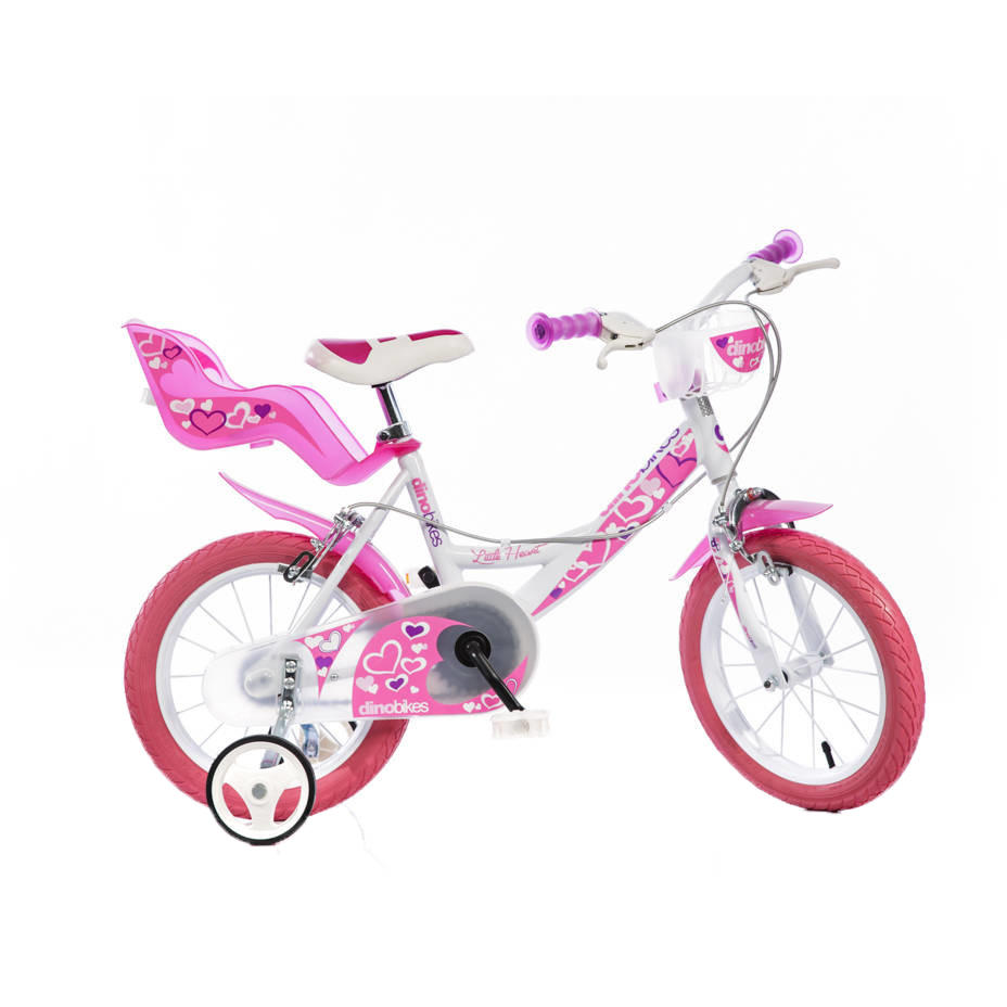 Bicicleta roz cu inimioare 16" DINO BIKES