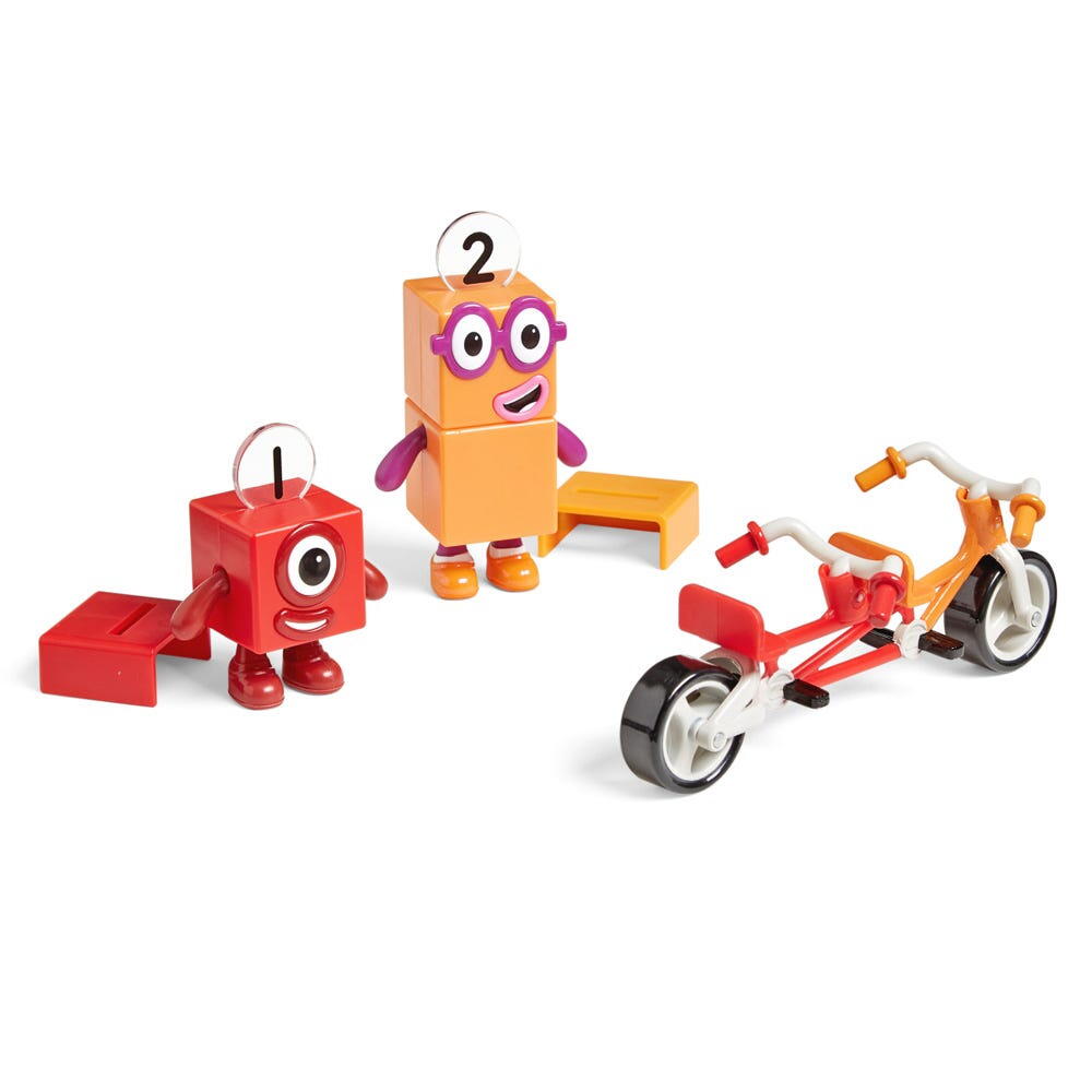 Set figurine Numberblocks - Aventuri pe bicicleta cu Unu & Doi Hand2Mind