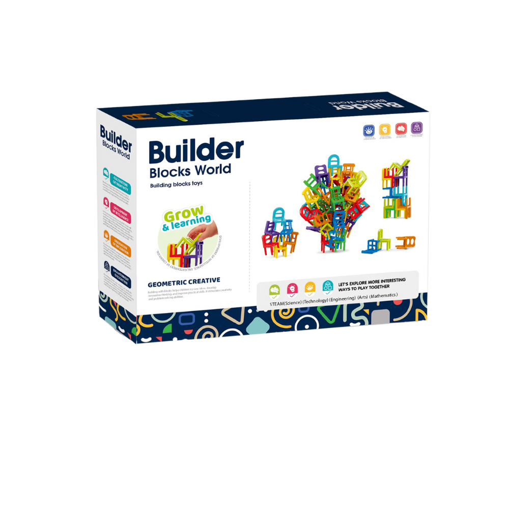 Joc de constructie STEAM - Scaune colorate (72 piese) - imagine 3