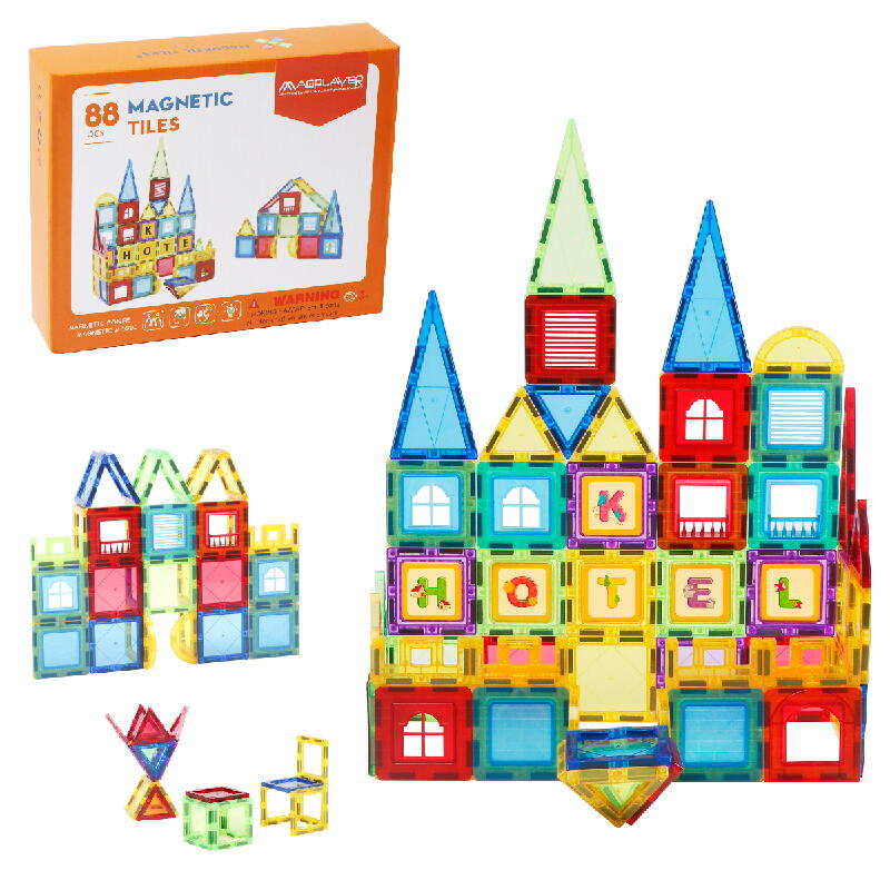 Set de constructie magnetic 3D - 88 piese - imagine 3