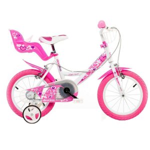 Bicicleta roz cu inimioare 14" DINO BIKES